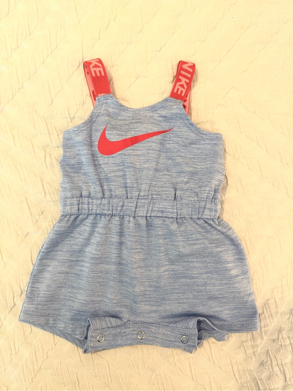 Nike Baby Girl Romper one-piece with coral pink Straps- NWOT- summer outfit